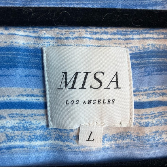 MISA shirt dress striped and tiered blue and white size large - Picture 13 of 13